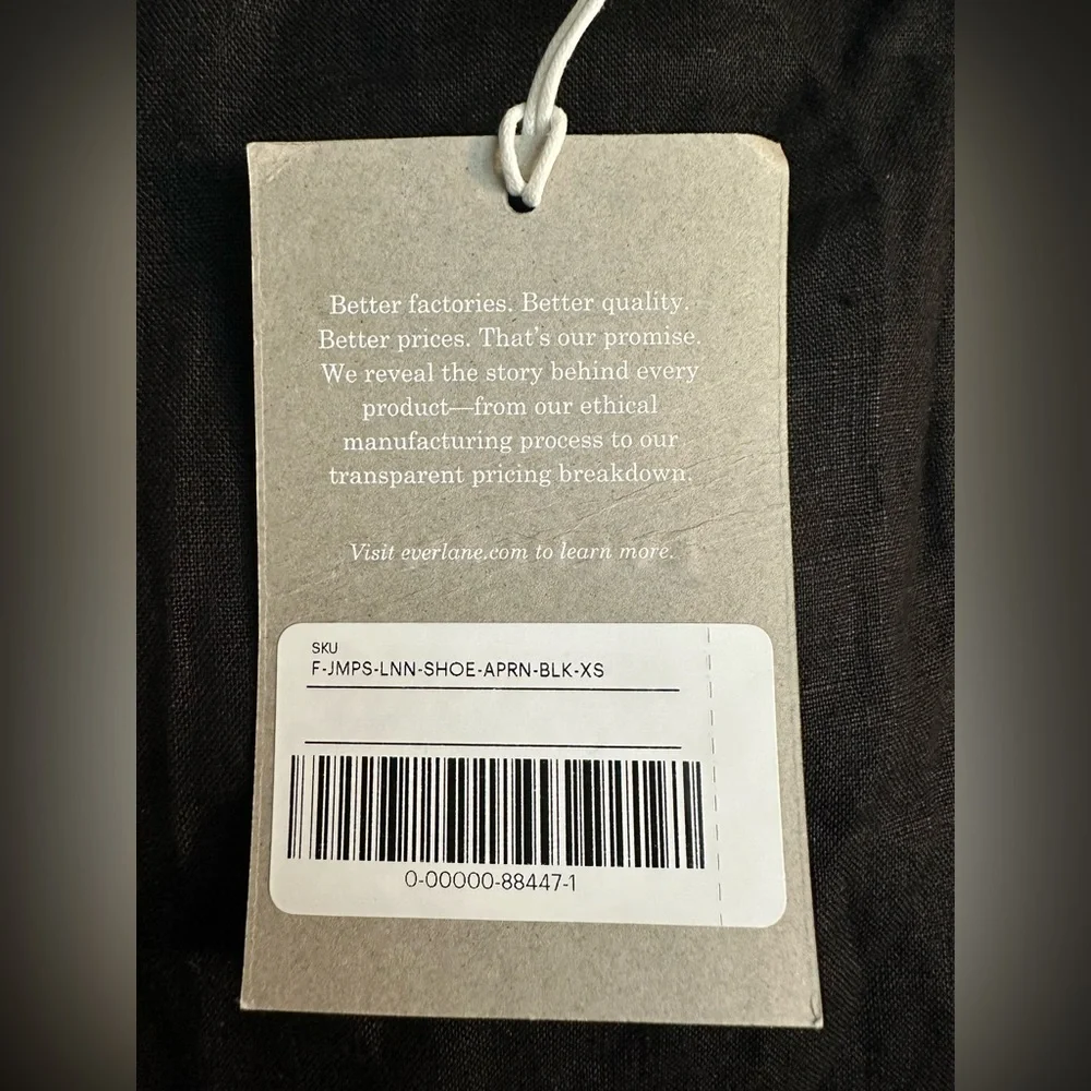 EVERLANE The Linen Shoestring Jumpsuit in Black. New with tag